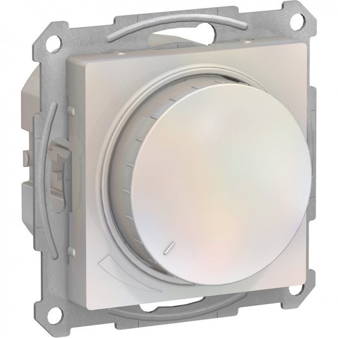 Светорегулятор (диммер) SCHNEIDER ELECTRIC ATLASDESIGN, поворотно-нажимной, LED, RC, 630Вт, механизм, жемчуг ATN000436