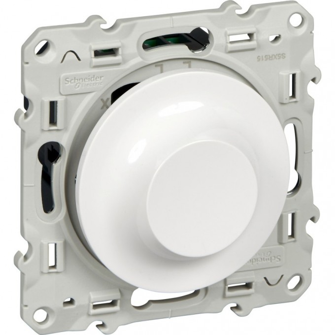 Светорегулятор (диммер) SCHNEIDER ELECTRIC ODACE поворотно-нажимной, универсальный, 20-420 ВА, белый S52R515