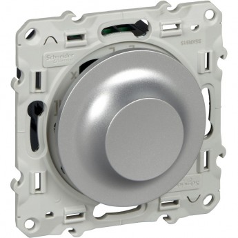 Светорегулятор (диммер) SCHNEIDER ELECTRIC ODACE поворотно-нажимной универсальный 4-400Вт, алюминий