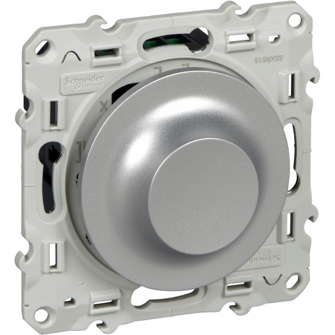 Светорегулятор (диммер) SCHNEIDER ELECTRIC ODACE поворотно-нажимной универсальный 4-400Вт, алюминий S53R512