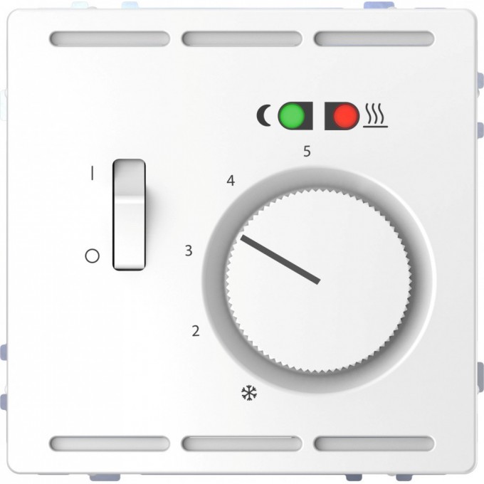Терморегулятор теплого пола с центральной пластиной с выключателем SCHNEIDER ELECTRIC MERTEN D-LIFE +4м 230В, белый лотос MTN5764-6035