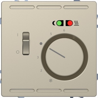 Терморегулятор теплого пола с центральной пластиной с выключателем SCHNEIDER ELECTRIC MERTEN D-LIFE +4м 230В, сахара