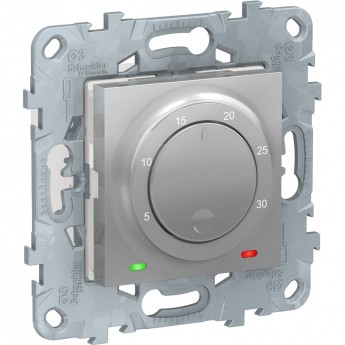 Термостат электронный SCHNEIDER ELECTRIC UNICA NEW, 8А, встроенный термодатчик, алюминий