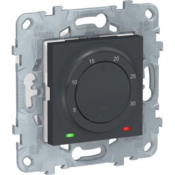 Термостат электронный SCHNEIDER ELECTRIC UNICA NEW, 8А, встроенный термодатчик, антрацит