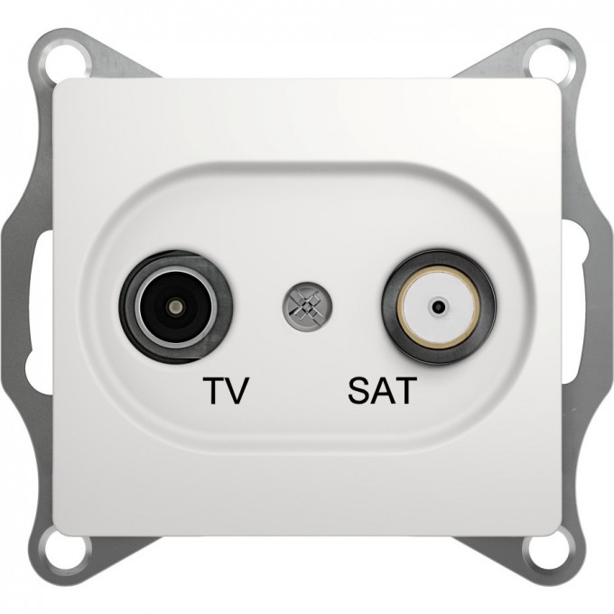 TV+SAT розетка SCHNEIDER ELECTRIC GLOSSA проходная 4DB, механизм, БЕЛЫЙ GSL000198