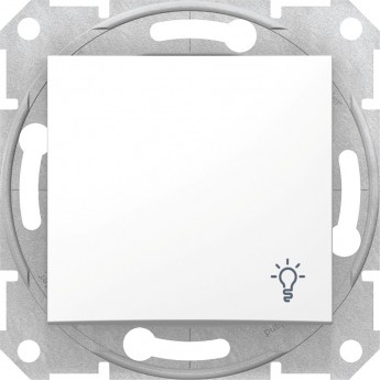 Выключатель кнопочный SCHNEIDER ELECTRIC SEDNA, с символом "свет", сх.1, 10А, 250В, БЕЛЫЙ
