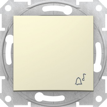 Выключатель кнопочный SCHNEIDER ELECTRIC SEDNA, с символом "звонок", сх.1, 10А, 250В, БЕЖЕВЫЙ