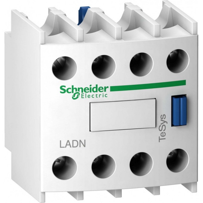 Дополнительный контактный блок SCHNEIDER ELECTRIC TESYS фронтальный монтаж, крепление с помощью винтовых зажимов 4НЗ LADN04