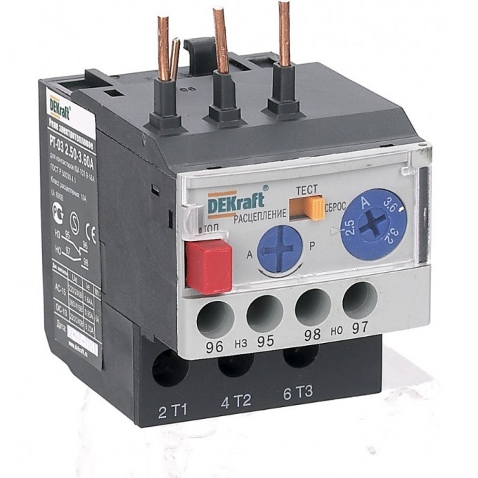 Реле электротепловое для контакторов SCHNEIDER ELECTRIC DEKRAFT 09-18A 0,35-0,50А РТ-03 DEKr 23104DEK