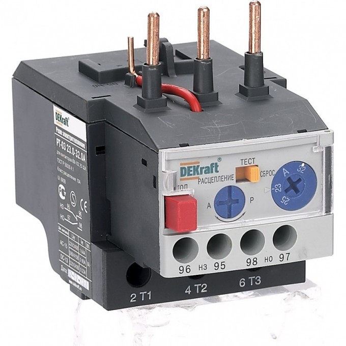 Реле электротепловое для контакторов SCHNEIDER ELECTRIC DEKRAFT 25-32А 23,0-32,0А РТ-03 23122DEK
