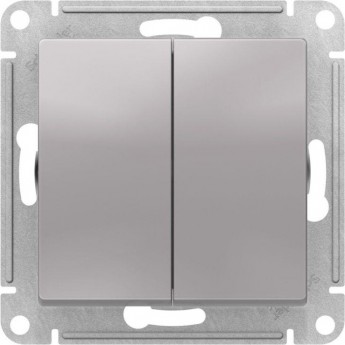 Переключатель перекрестный 2-клавишный SCHNEIDER ELECTRIC ATLASDESIGN 2хсх. 7, 10АХ механизм, алюминий