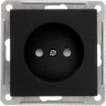 Розетка SCHNEIDER ELECTRIC W59 без заземления со шторками, 16А, механизм, чёрный бархат RS16-151-6-86