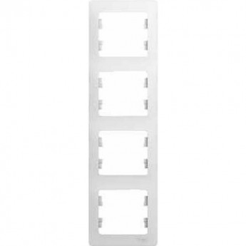 4-постовая рамка SCHNEIDER ELECTRIC GLOSSA, вертикальная, БЕЛЫЙ
