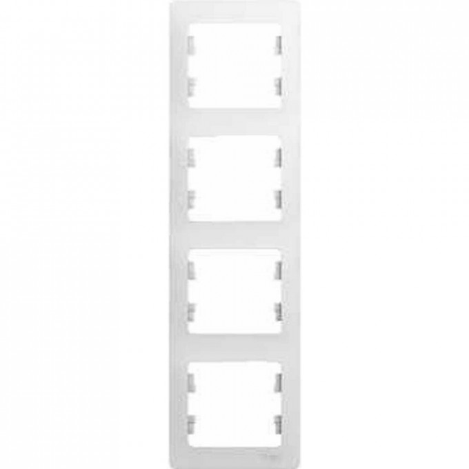 4-постовая рамка SCHNEIDER ELECTRIC GLOSSA, вертикальная, БЕЛЫЙ GSL000108