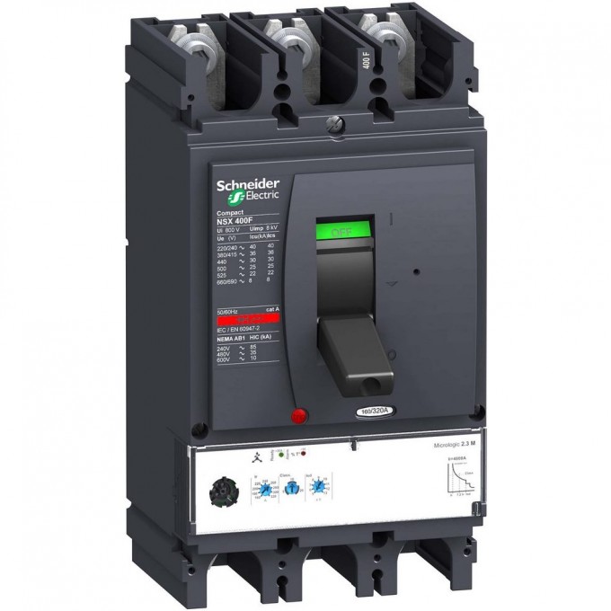Автоматический выключатель 3P SCHNEIDER ELECTRIC COMPACT NSX MICROLOGIC 2.3M 320A NSX400N LV432776