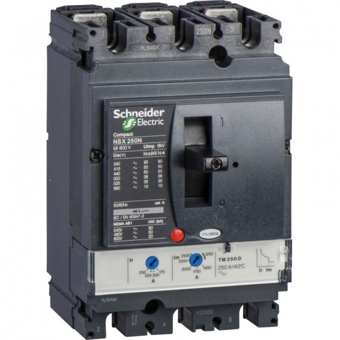 Автоматический выключатель 3П3Т SCHNEIDER ELECTRIC COMPACT TM200D NSX250N LV431831