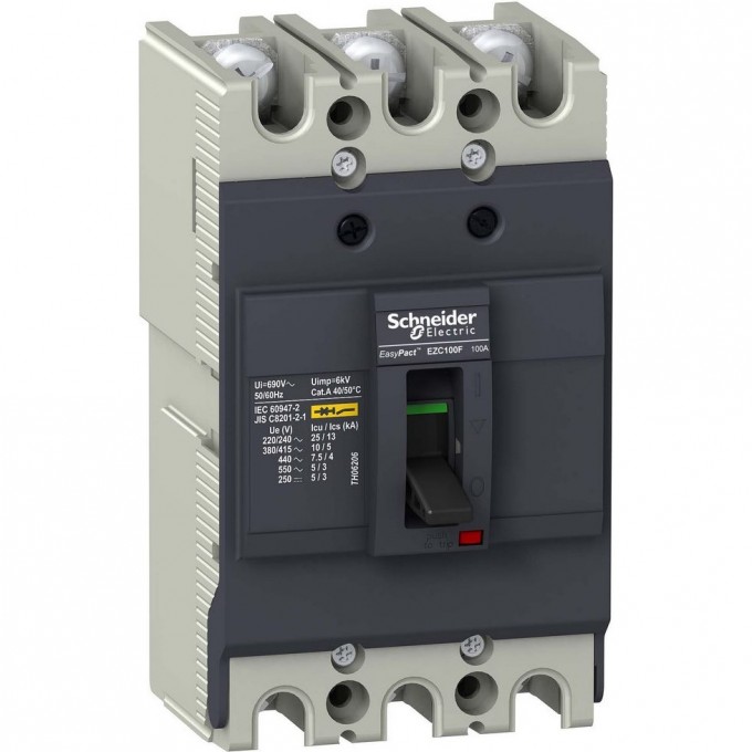 Автоматический выключатель 3П3Т SCHNEIDER ELECTRIC EASYPACT EZC100 10KA/400В 60 A EZC100F3060