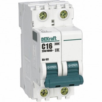 Автоматический выключатель SCHNEIDER ELECTRIC DEKRAFT 2Р 16А х-ка B ВА-101 4,5кА
