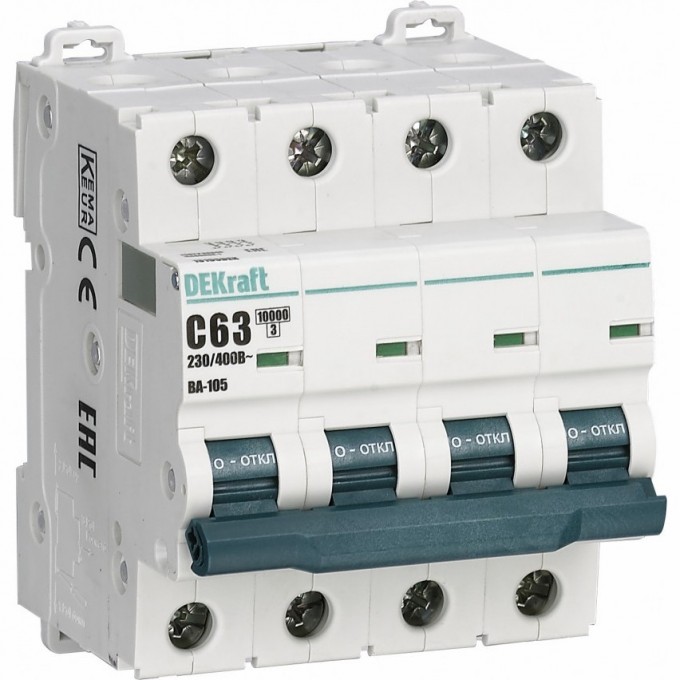 Автоматический выключатель SCHNEIDER ELECTRIC DEKRAFT ВА105-4P-063A-C 13195DEK