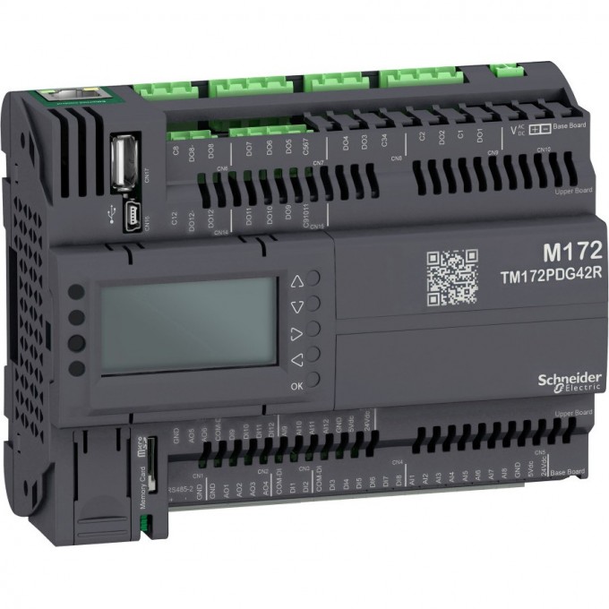 Программируемый контроллер SCHNEIDER ELECTRIC MODICON М172, дисплей, 42 I/O, Eth, 2 MB TM172PDG42R