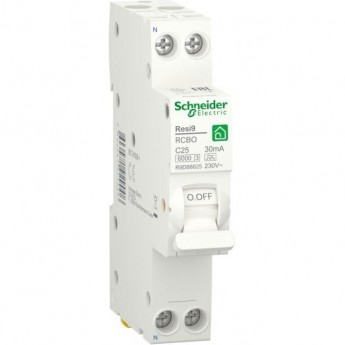 Выключатель автоматический SCHNEIDER ELECTRIC RESI9 дифференциального тока, 2п C 25А 6000А 30мА тип A 18мм