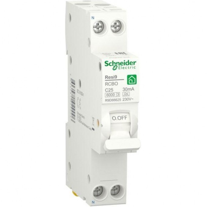 Выключатель автоматический SCHNEIDER ELECTRIC RESI9 дифференциального тока, 2п C 25А 6000А 30мА тип A 18мм R9D88625