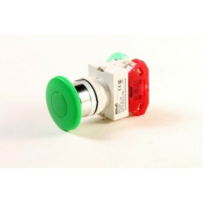 Выключатель кнопочный грибок SCHNEIDER ELECTRIC DEKRAFT AEA ?22 мм Цвет:ЗЕЛЕНЫЙ 220В ВK-2 25023DEK