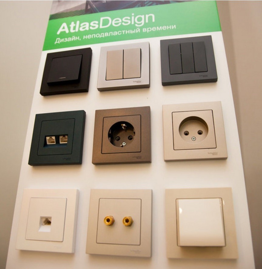 Розетки и выключатели скрытой установки schneider electric atlasdesign .